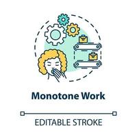 Monotone work concept icon vector