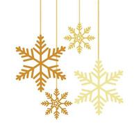 snowflakes christmas hanging isolated icon vector