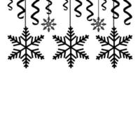 copos de nieve navidad colgando icono aislado vector