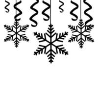 copos de nieve navidad colgando icono aislado vector