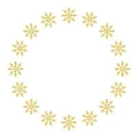 frame circular of snowflake christmas decoration vector