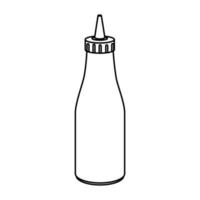 delicious sauce in bottle isolated icon