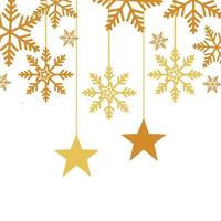 snowflakes wit stars christmas hanging isolated icon vector