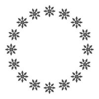 frame circular of snowflake christmas decoration vector