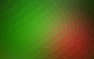 Dark Green, Red vector blurry triangle pattern.