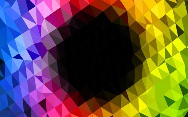 Dark Green, Red vector low poly layout.