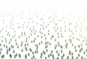 Light Green vector texture with financial symbols.