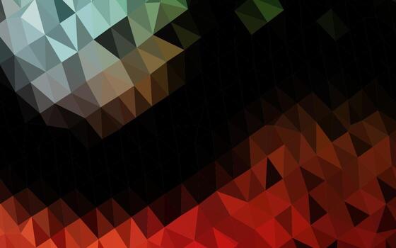 Light Green, Red vector shining triangular pattern.