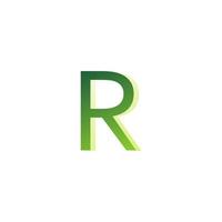 Green, initial R logo template design vector illustration.