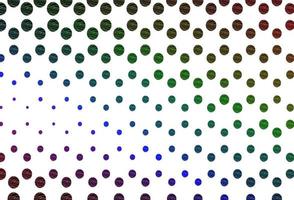 Light multicolor, rainbow vector backdrop with dots.