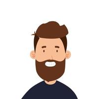 young man with beard avatar character vector