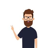 young man with beard and eyeglasses avatar character