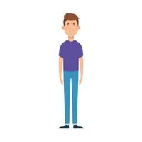 young man avatar character icon vector