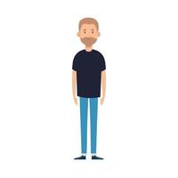 young man with beard avatar character vector