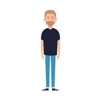 young man with beard avatar character vector