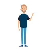 young man with beard avatar character vector