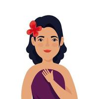 icono de personaje de avatar de mujer hermosa vector