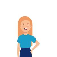 beautiful woman with blonde hair character vector