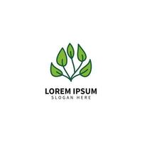 Tree leaf logo design template, vegan icon. vector