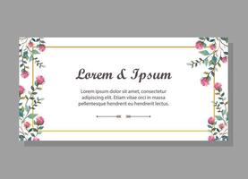 invitation card with flowers and leafs decoration vector