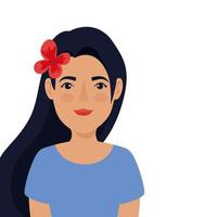 icono de personaje de avatar de mujer hermosa vector