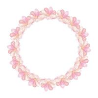 frame circular of cute flowers isolated icon vector