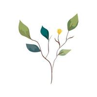 branches with leafs nature ecology isolated icon vector