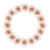 frame circular of cute flowers isolated icon vector