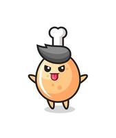 naughty fried chicken character in mocking pose vector