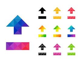 Set of colorful arrow up pointer with underline vector