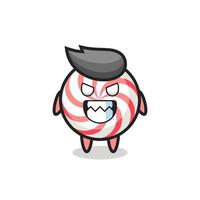 evil expression of the candy cute mascot character vector