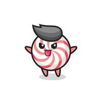 naughty candy character in mocking pose vector