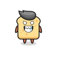 evil expression of the bread cute mascot character vector