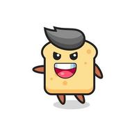 bread cartoon with very excited pose vector