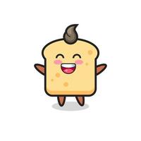 happy baby bread cartoon character vector