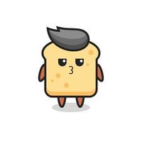 the bored expression of cute bread characters vector