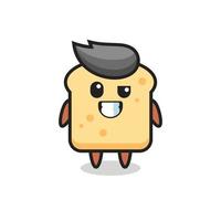 linda mascota de pan con cara optimista vector