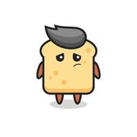 the lazy gesture of bread cartoon character vector