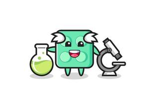 Mascot character of brick toy as a scientist vector