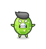 wrathful expression of the cactus mascot character vector