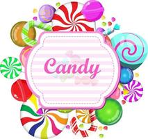Candies background sweets and desserts frame vector