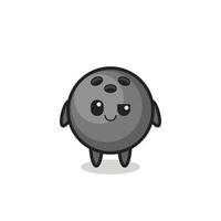 bowling ball cartoon with an arrogant expression vector