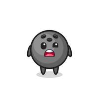 the shocked face of the cute bowling ball mascot vector