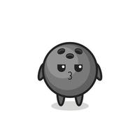 the bored expression of cute bowling ball characters vector