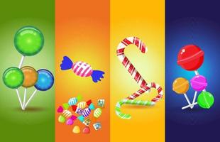 Multicolored Sweet Candies Vector Design