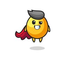 the cute golden egg character as a flying superhero vector