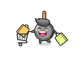 black Friday illustration with cute frying pan mascot vector
