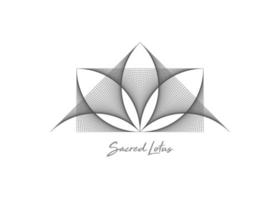 Geometric wireframe Sacred Lotus Flower, thread art. Sacred Geometry vector