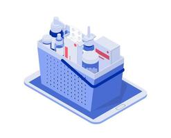 Healthcare and medical concept online.Isometric vector illustration.
