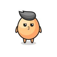 the bored expression of cute egg characters vector